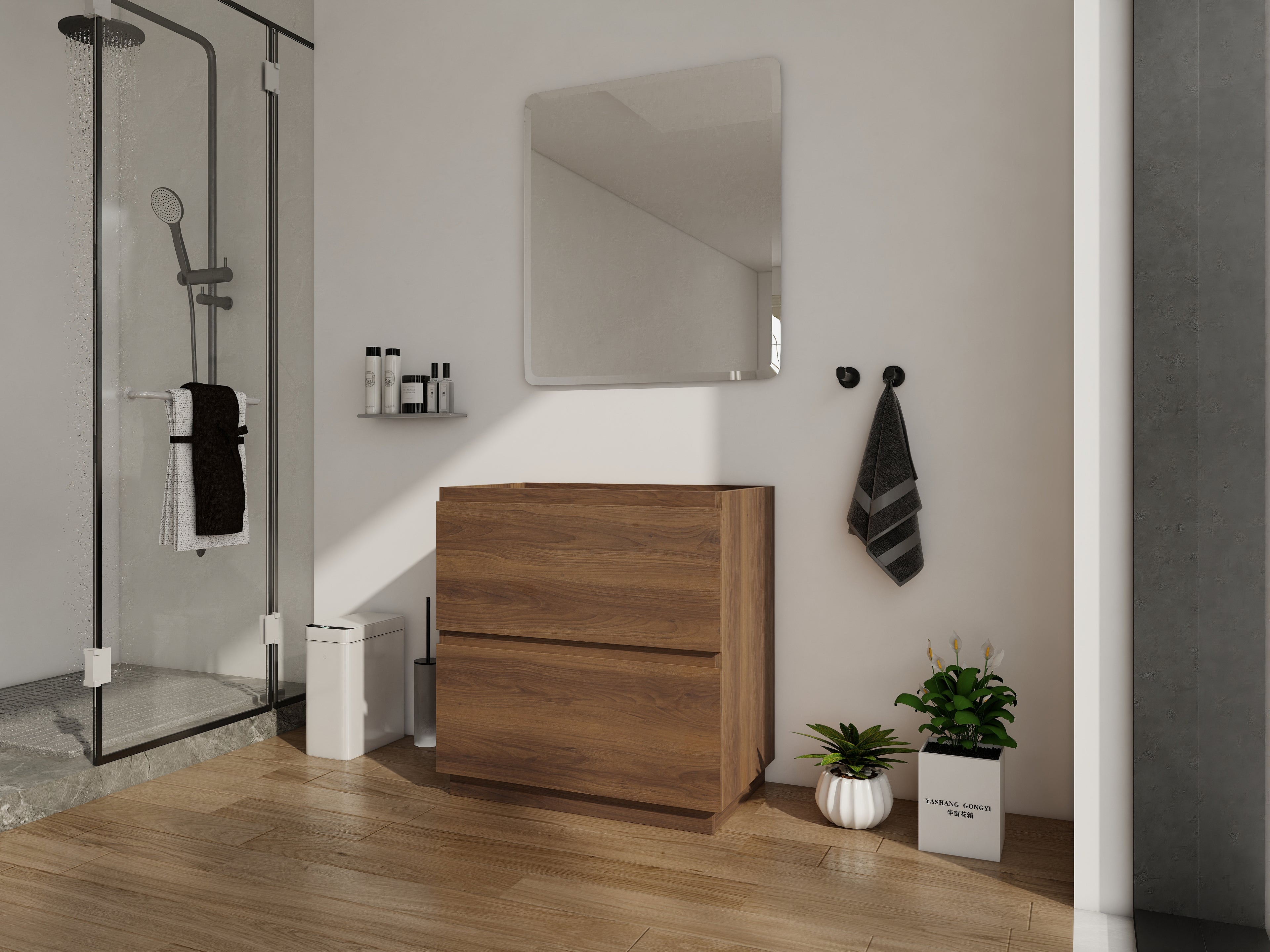 30" Modern Undermount Bathroom Sink Cabinet