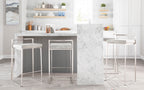 Contemporary Stackable Barstool in Stainless Steel with Light
