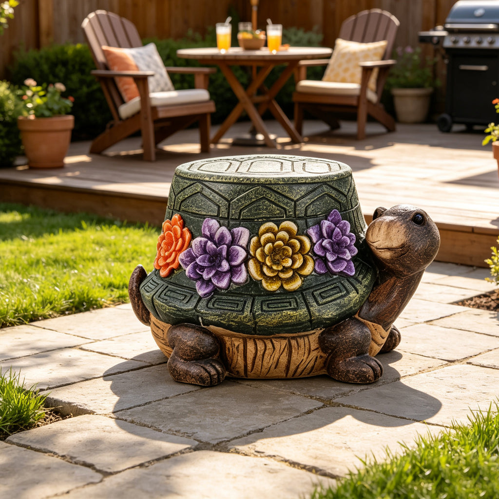 Turtle Stool Garden Statue