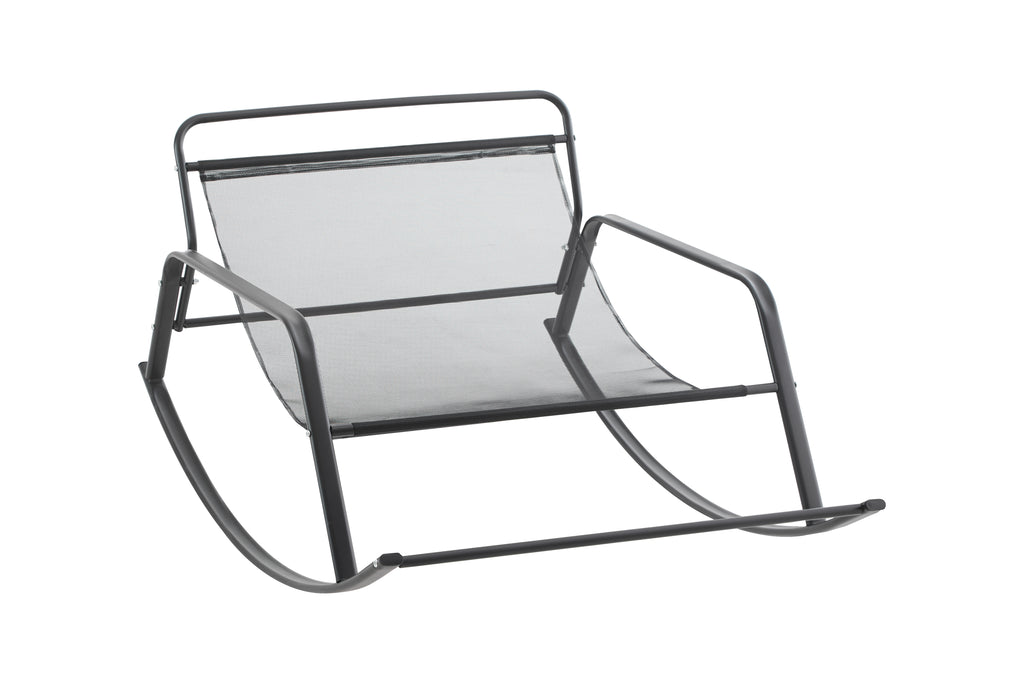 Modern Rocking Chair with Extra-Wide Technical Leather Upholstery