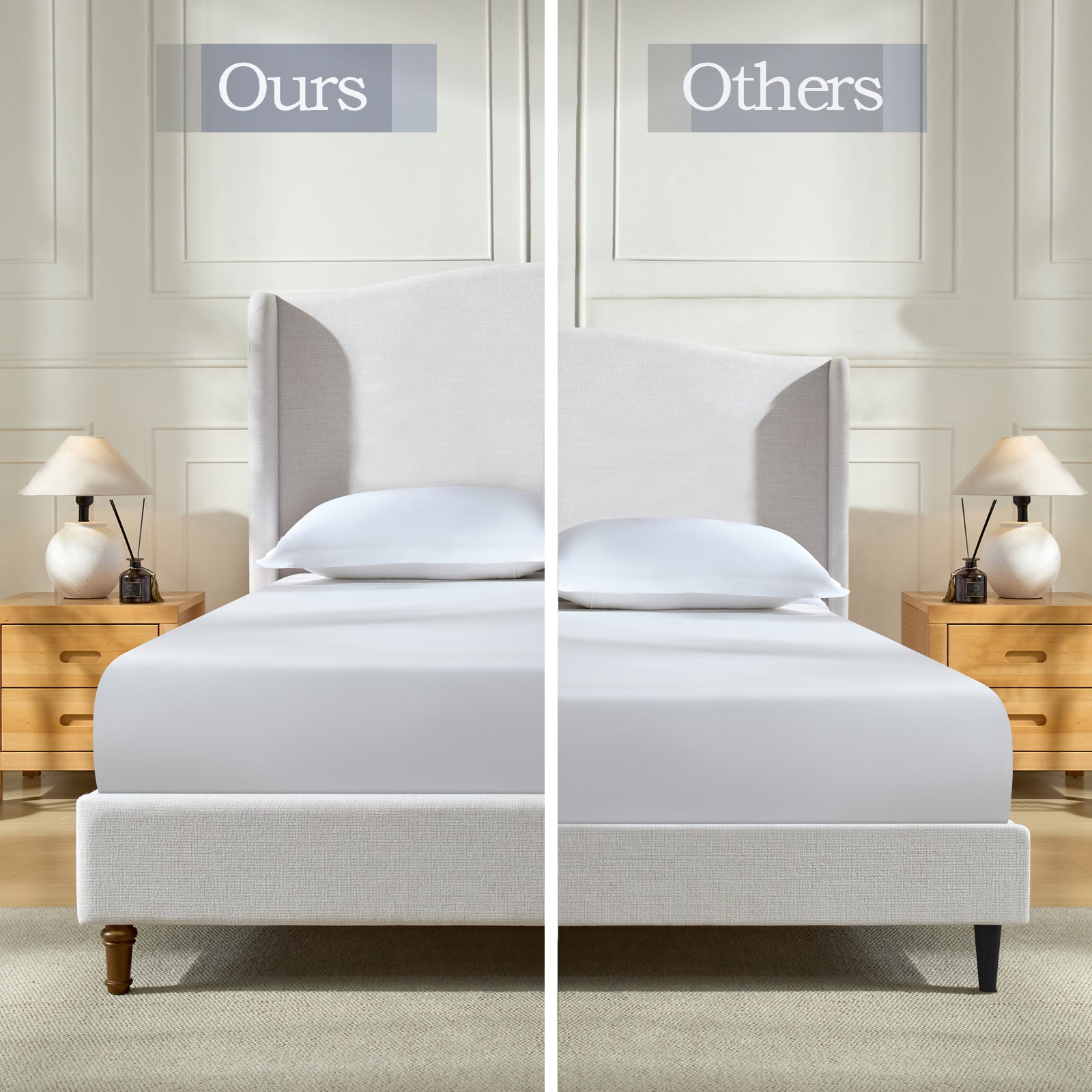 Hannah Upholstered Wingback Bed Size King