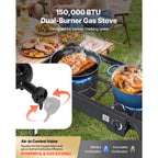 2 Burner Outdoor Propane Gas Stove