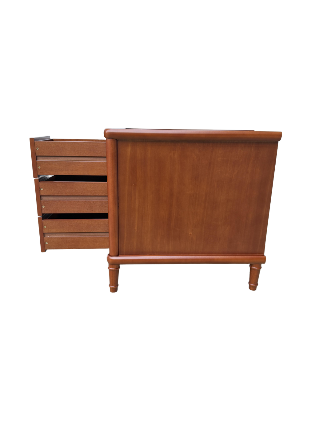 End Table - Rattan Narrow Side Table with 3 Drawers