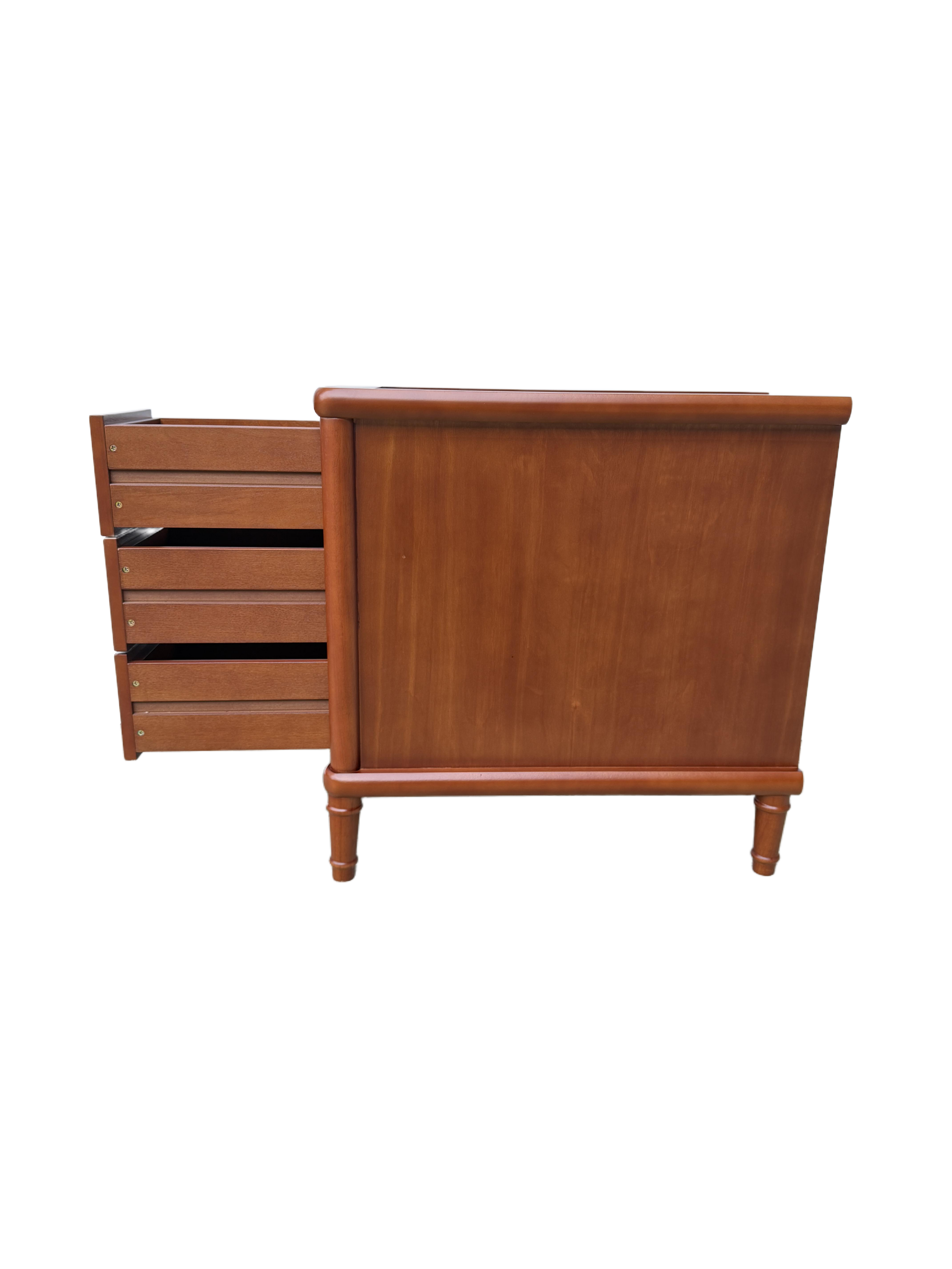 End Table - Rattan Narrow Side Table with 3 Drawers