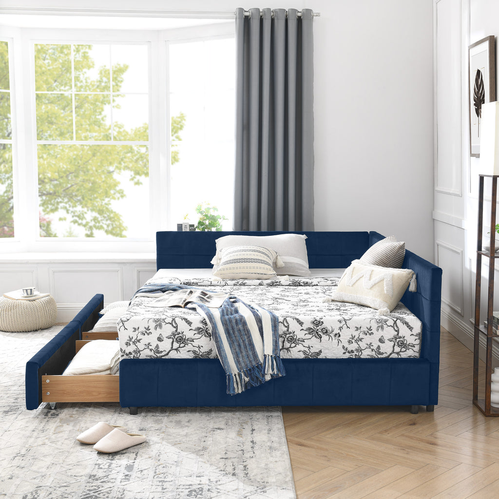 Full Size Storage Upholstered Tufted Bed Frame
