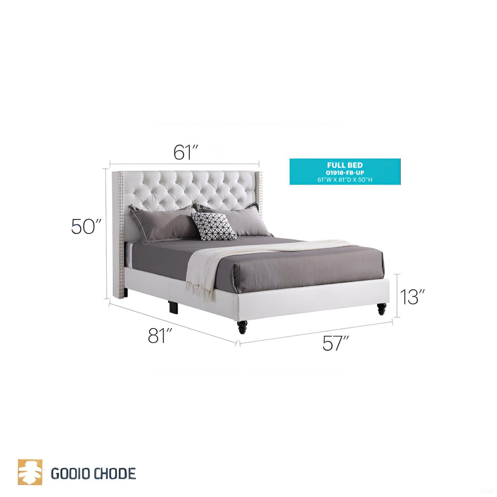 Chic Transitional Full Bed In Bright
