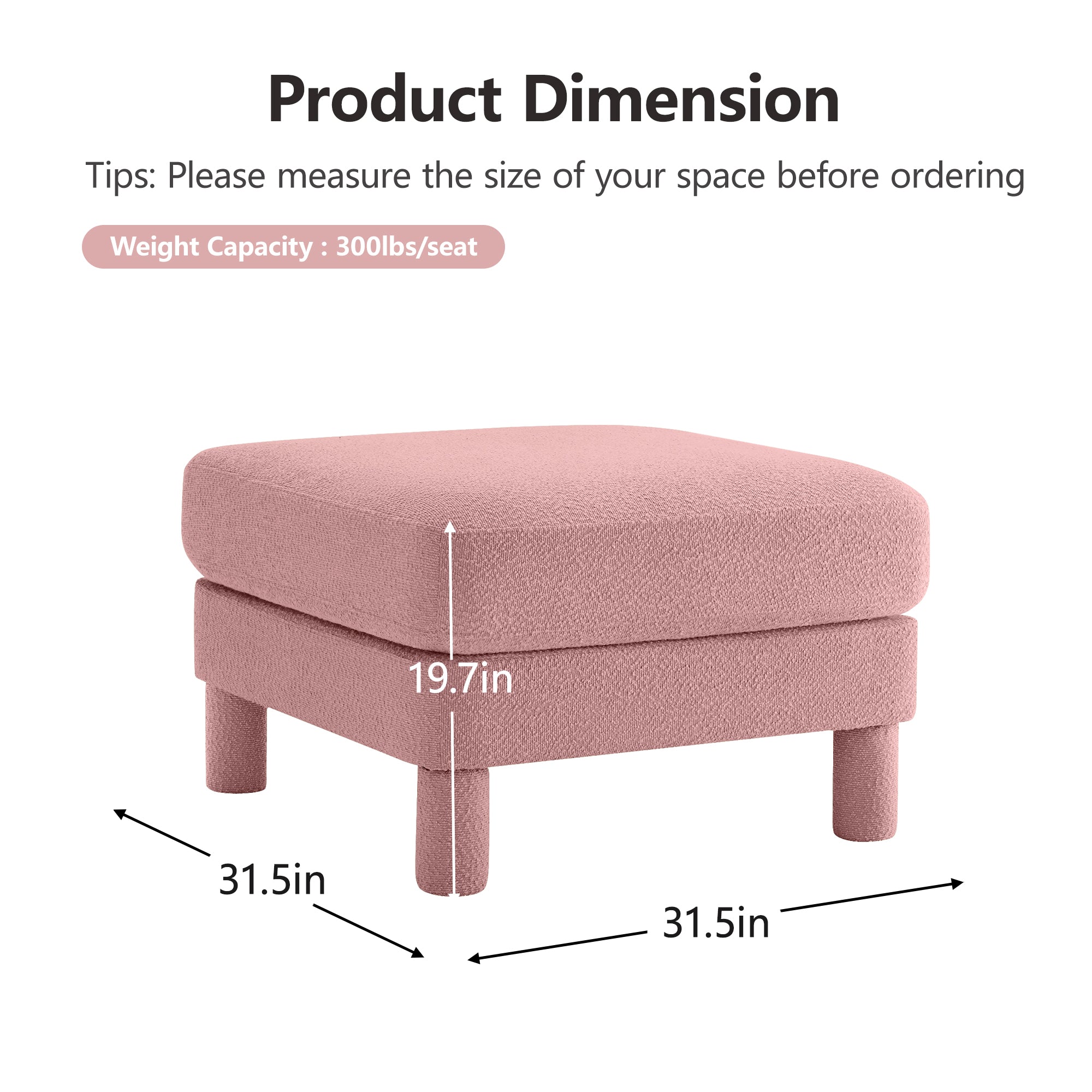 Ottoman Polyester-Pink