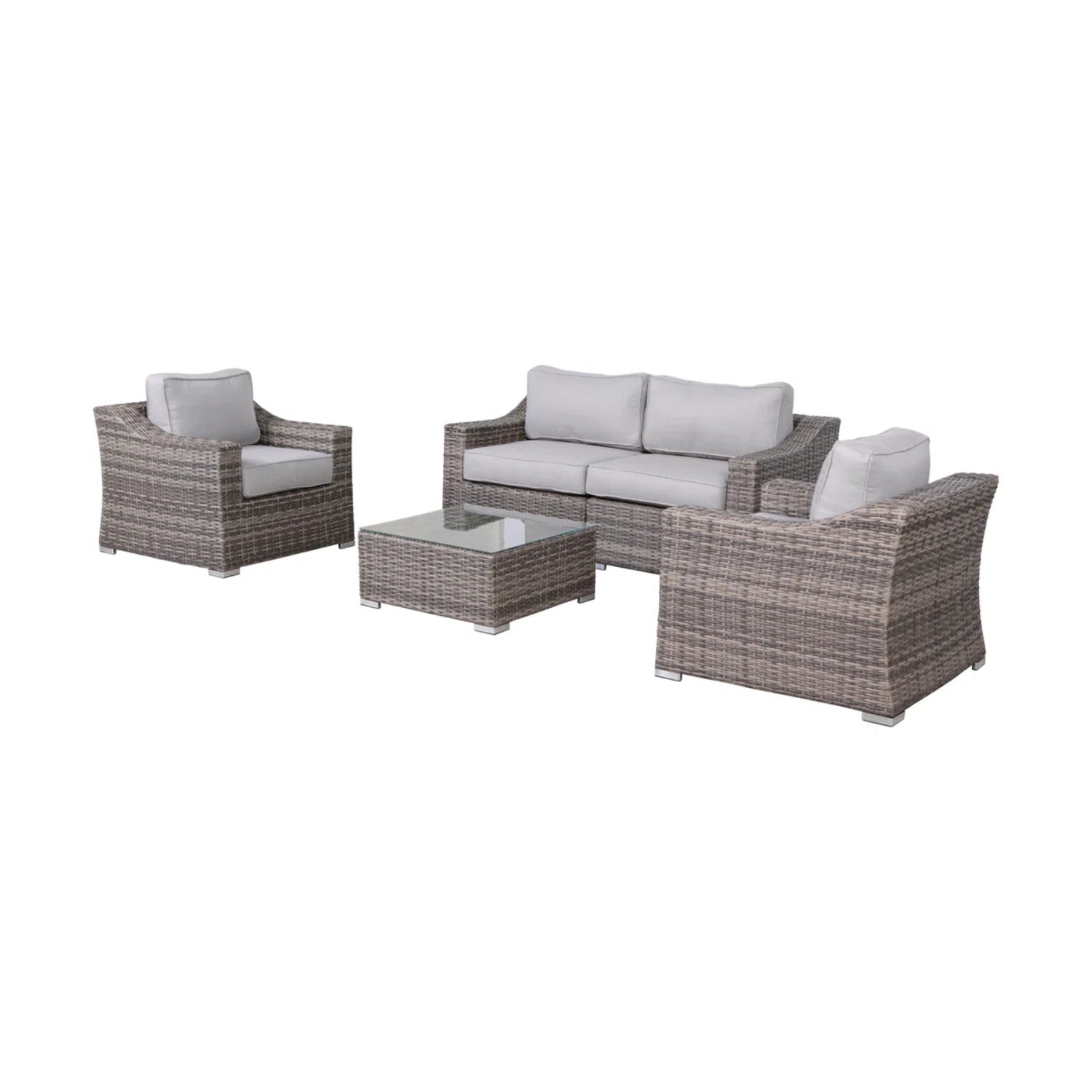 LSI 4-Seater Wicker Conversation Set with Cushions