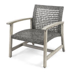 Hampton Wood + Wicker Club Chair Set of 2