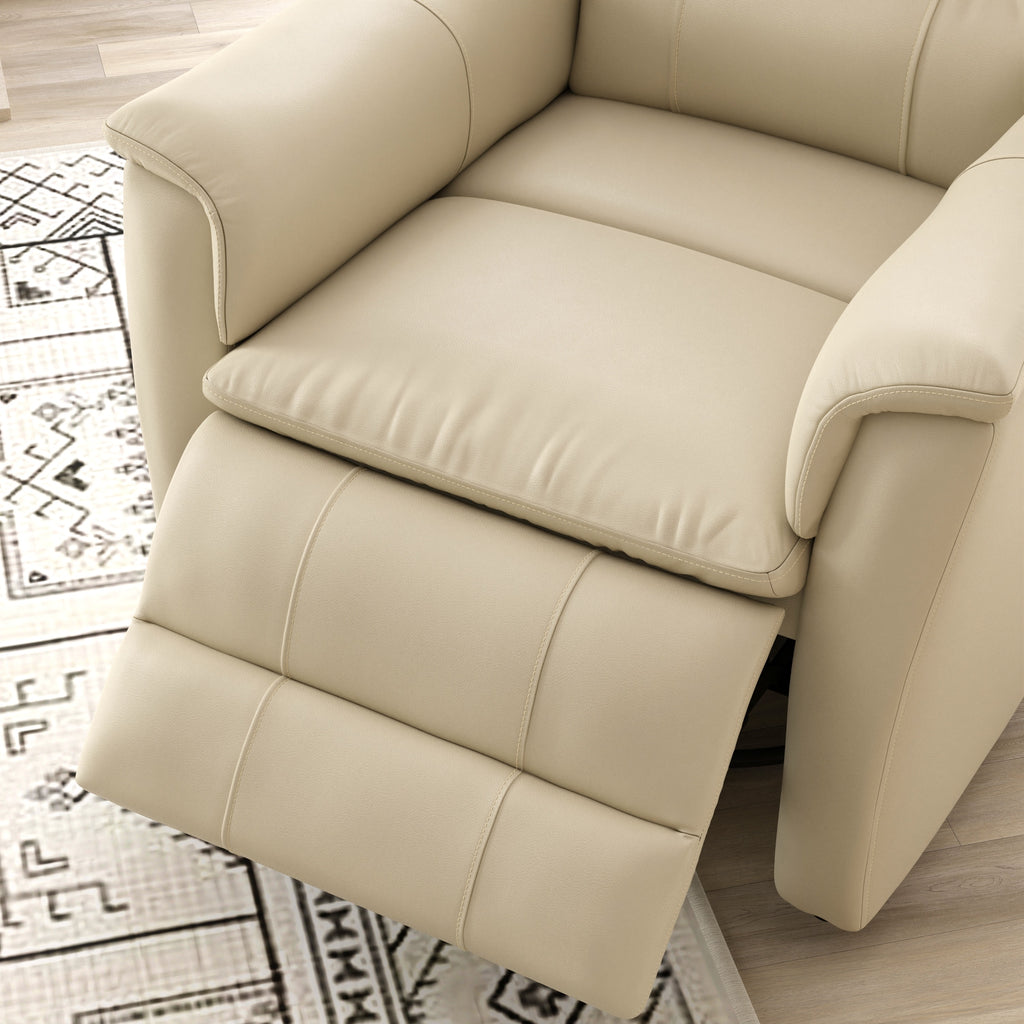 Global Home Swivel Recliner with Manual Footrest In Madras Eggshell
