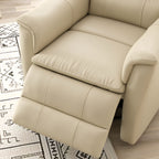 Global Home Swivel Recliner with Manual Footrest In Madras Eggshell