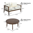 Outdoor 4-Piece Sofa Set with Acacia Wood Frame
