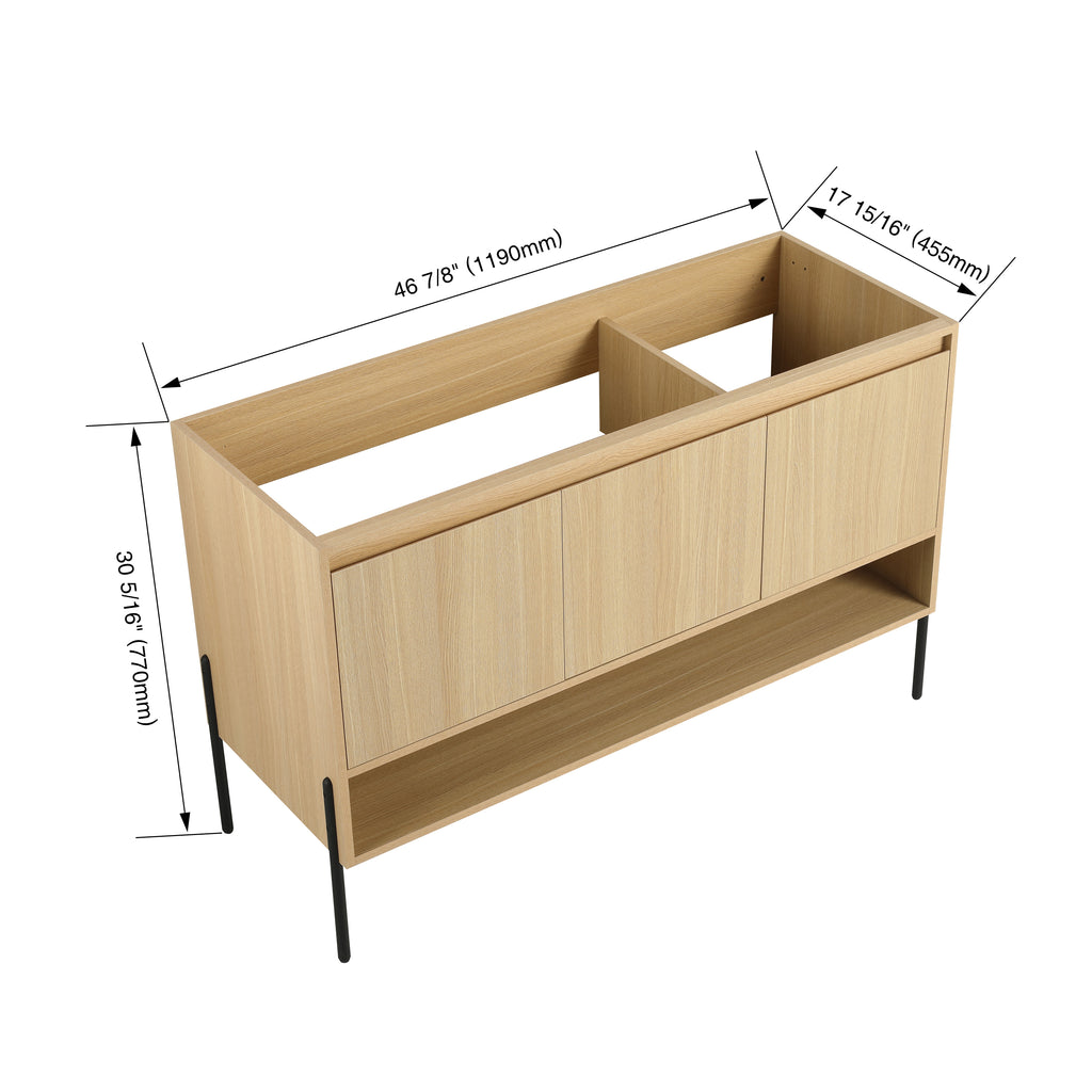 48" Freestanding Bathroom Vanity & 3 Soft-Close Cabinet Doors