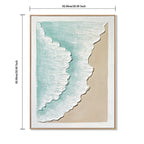24x32 Set of 2 Framed Ocean Wave Wall Art, Aqua