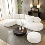 134.63'' Oversized L-Shape Sectional Sofa with Ottoman