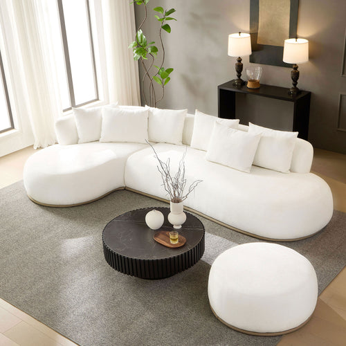 134.63'' Oversized L-Shape Sectional Sofa with Ottoman