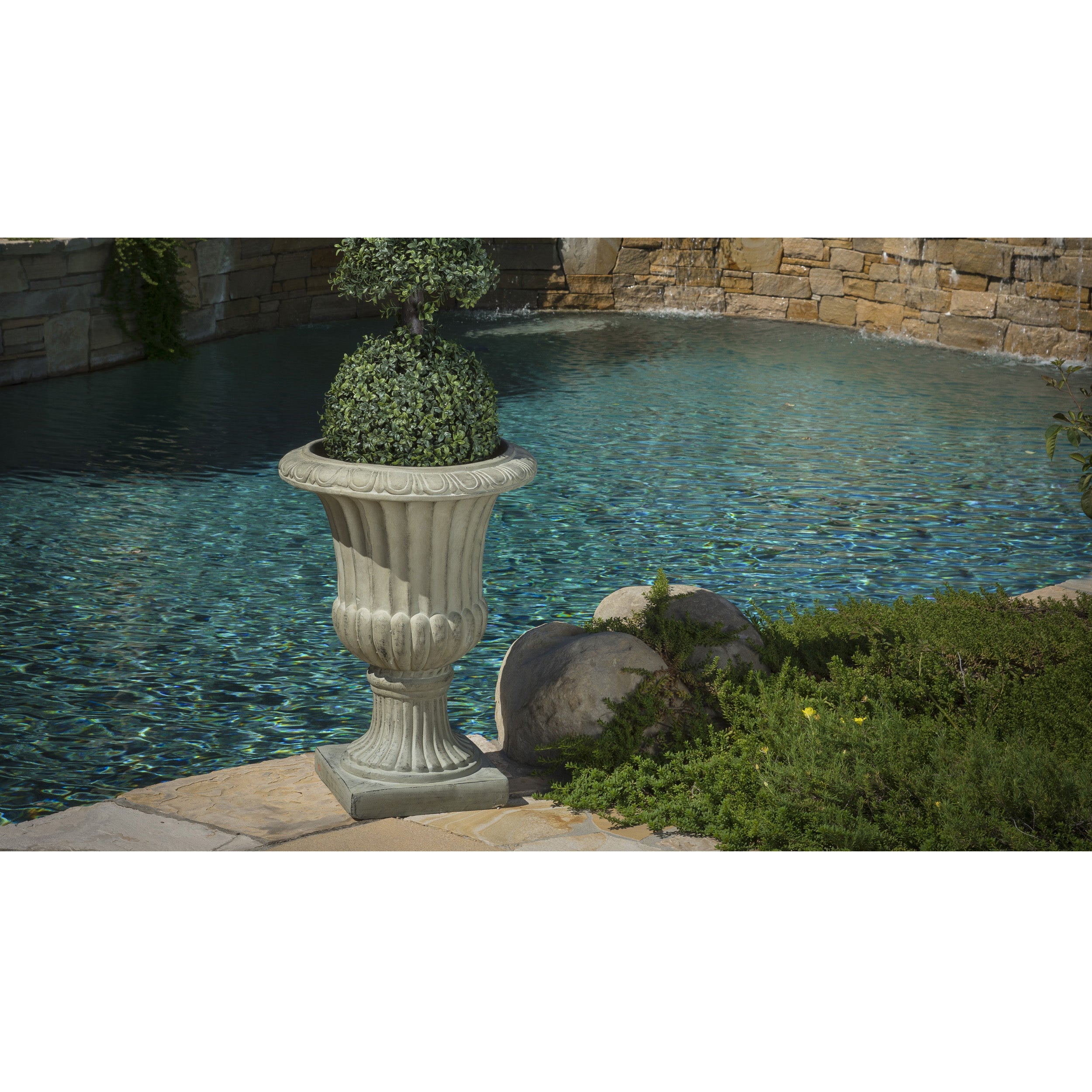 Antique White Italian Urn Planter