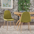 Mid-Century Modern Fabric Upholstered Dining Chairs, Set of 2