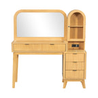 48" Fluted Makeup Vanity Desk with 32" Mirror