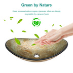 Artistic Tempered Glass Elegant Gold-Foil Glass Vessel Sink