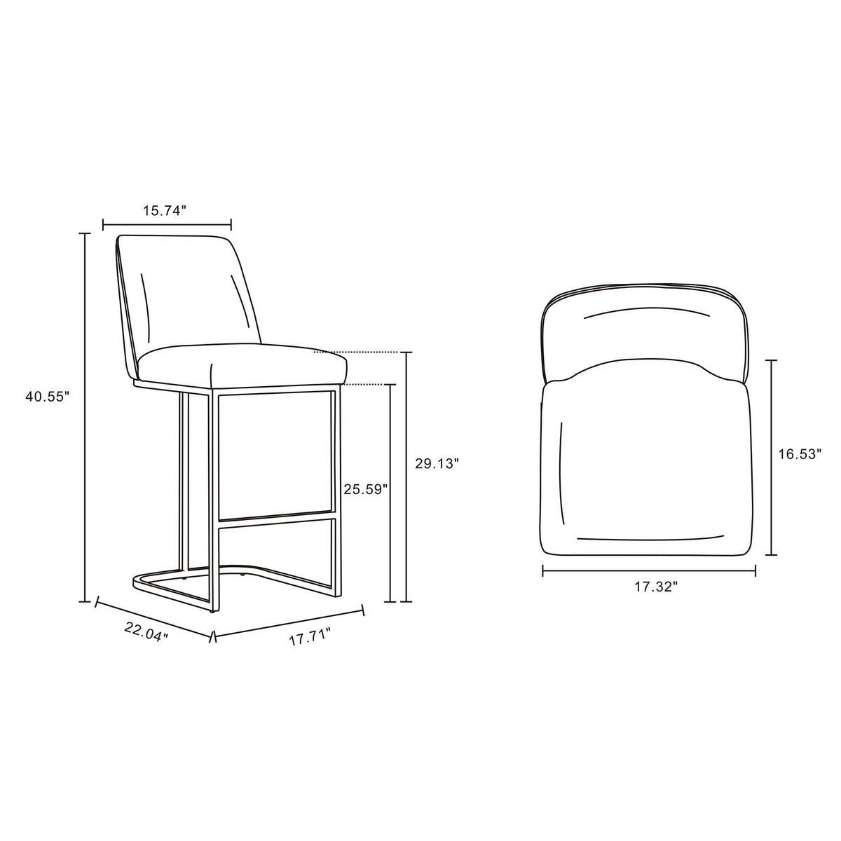 Serena Metal Upholstered Barstool