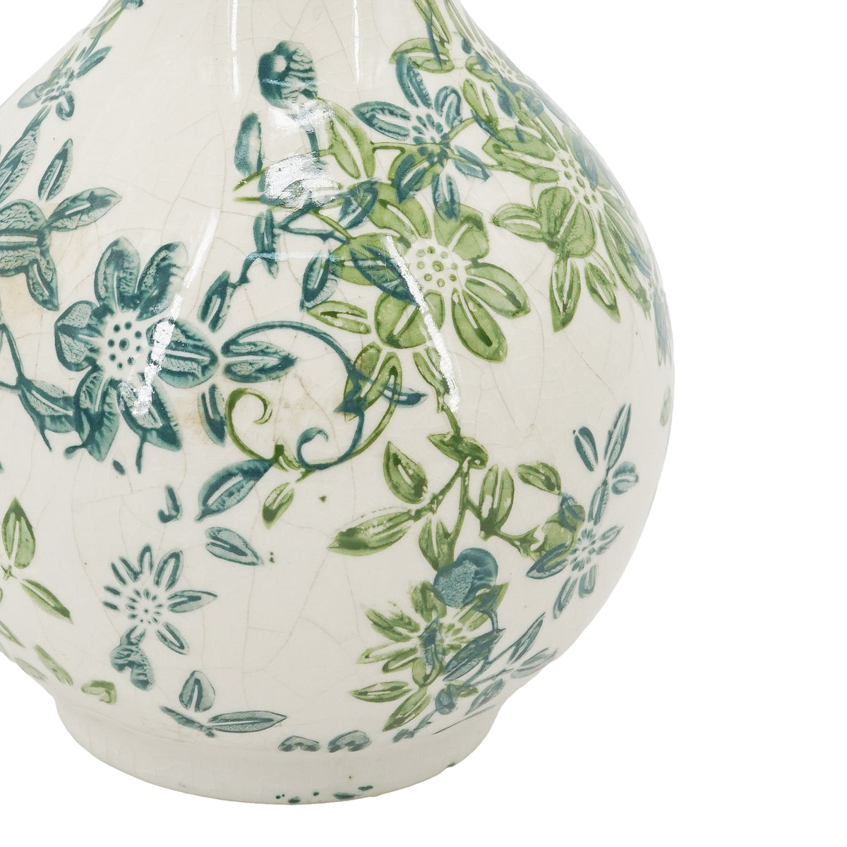 Set of 3 Floral Ceramic Vases