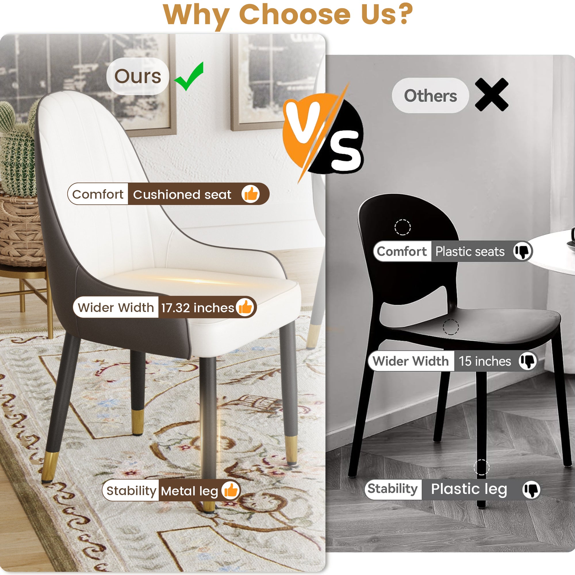 Modern PU Sponge-Filled Dining Chair Set