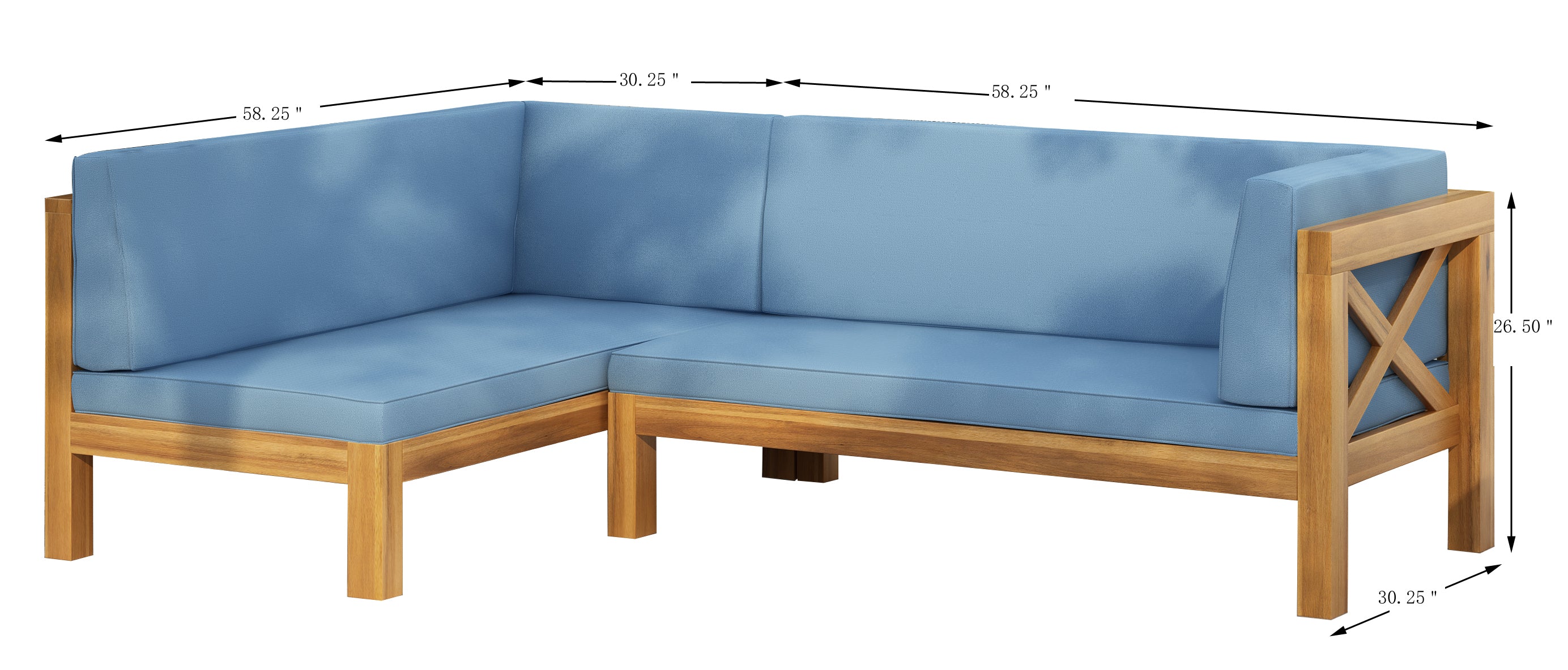 Brava X-Back Right Corner Bench Set of 2