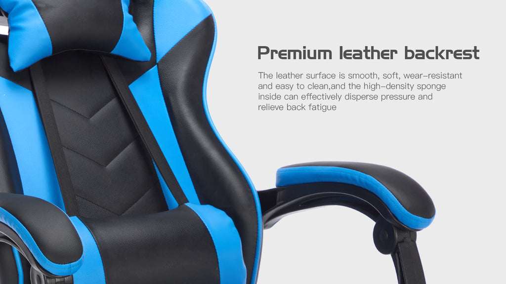 Gaming Chair with Footrest and Lumbar Support