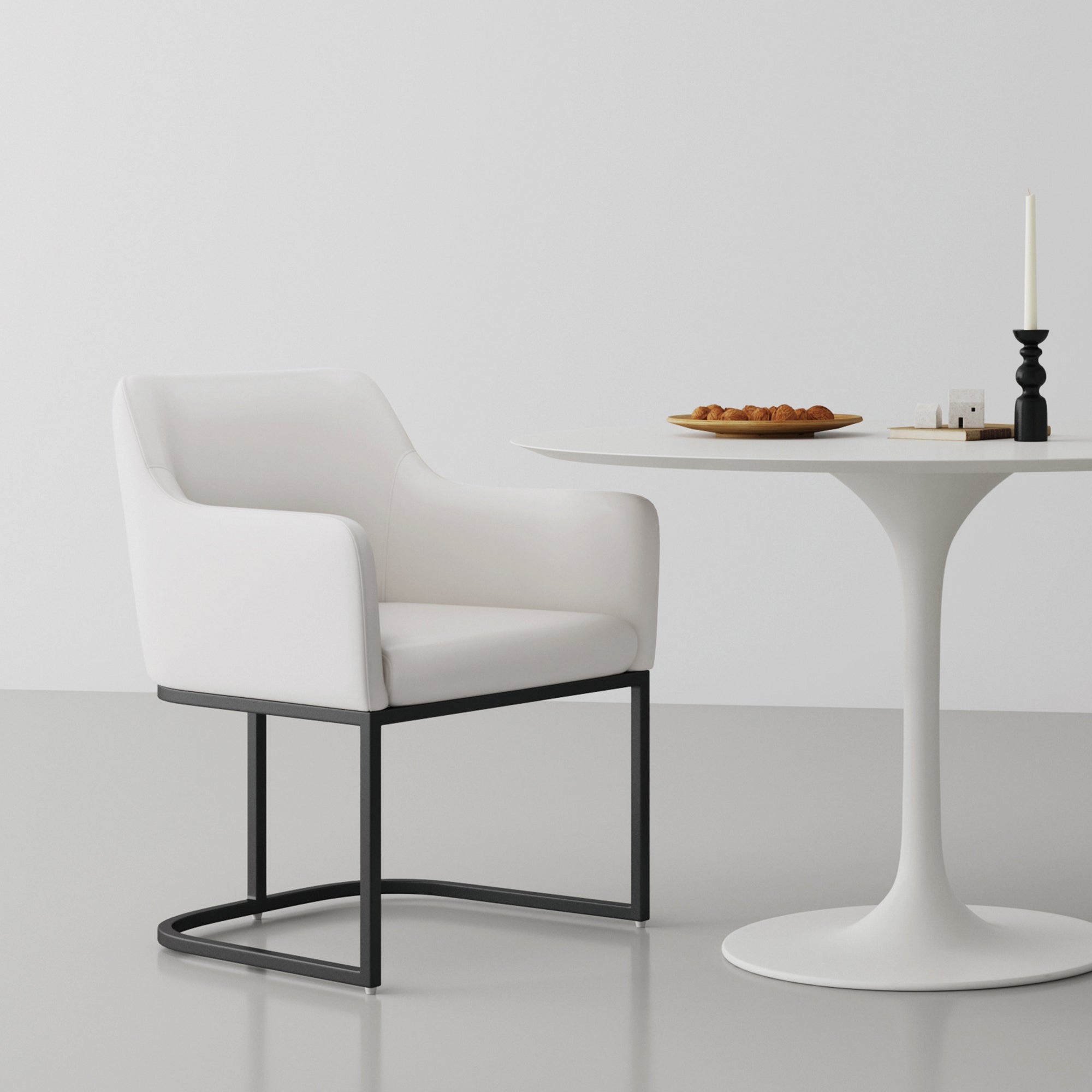 Serena Metal Vegan Leather Armchair
