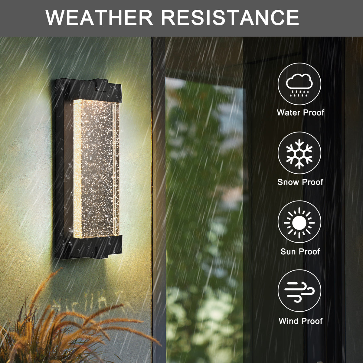 Black Aluminum Finish Outdoor Wall Light