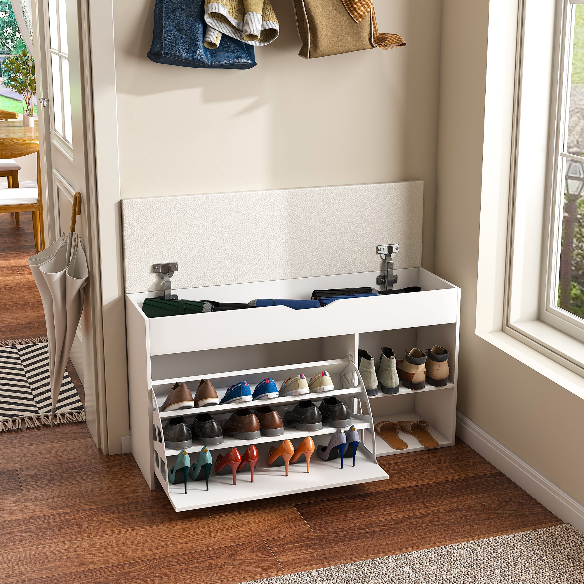 Entryway Bench with Shoe Storage