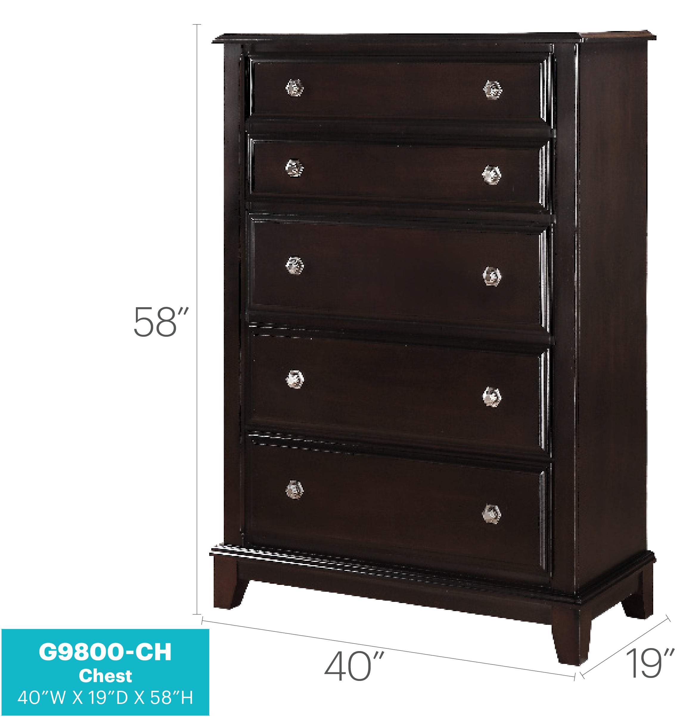 Ashford G9800-CH Chest in Cappuccino