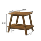 Metz Mid-Century Modern Wood Shelf 3-Piece Coffee Table Set