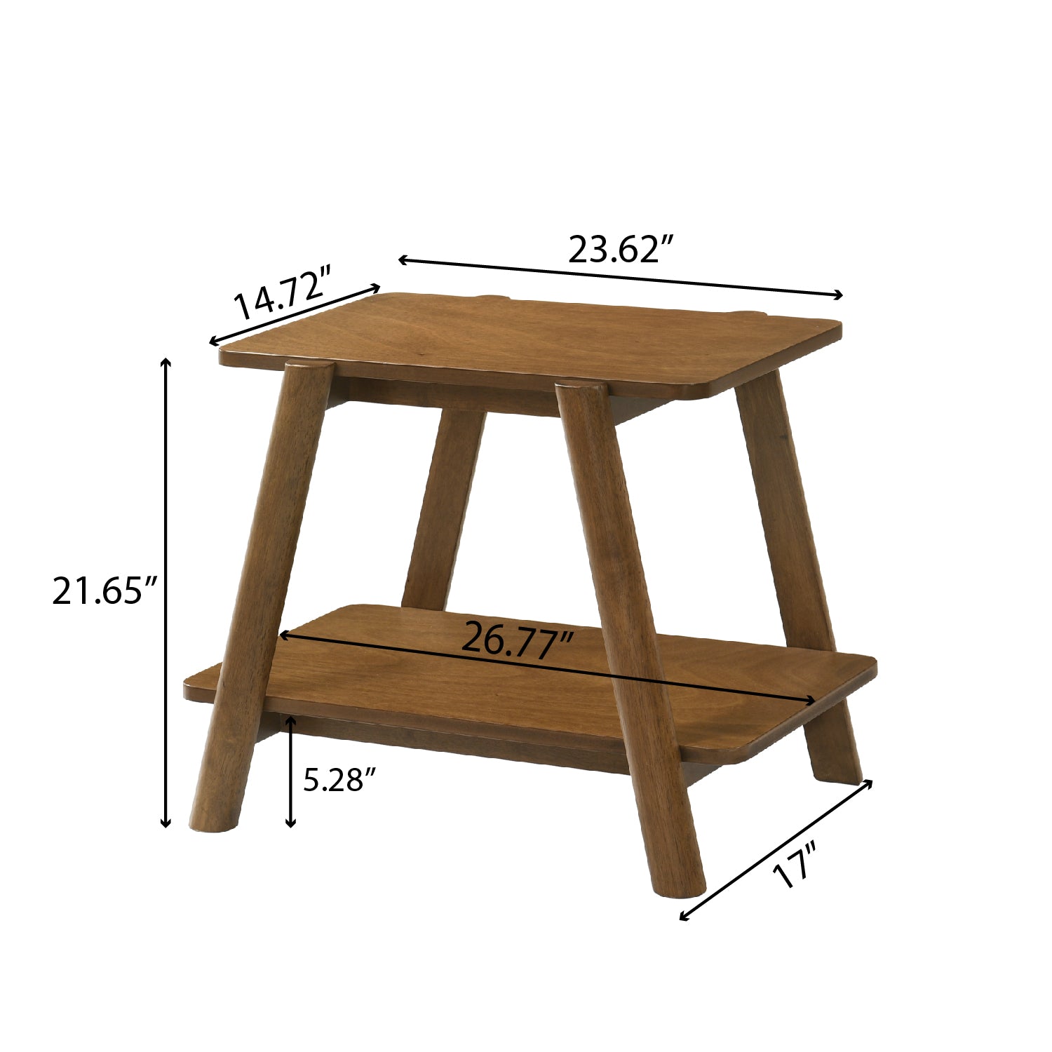 Metz Mid-Century Modern Wood Shelf 3-Piece Coffee Table Set