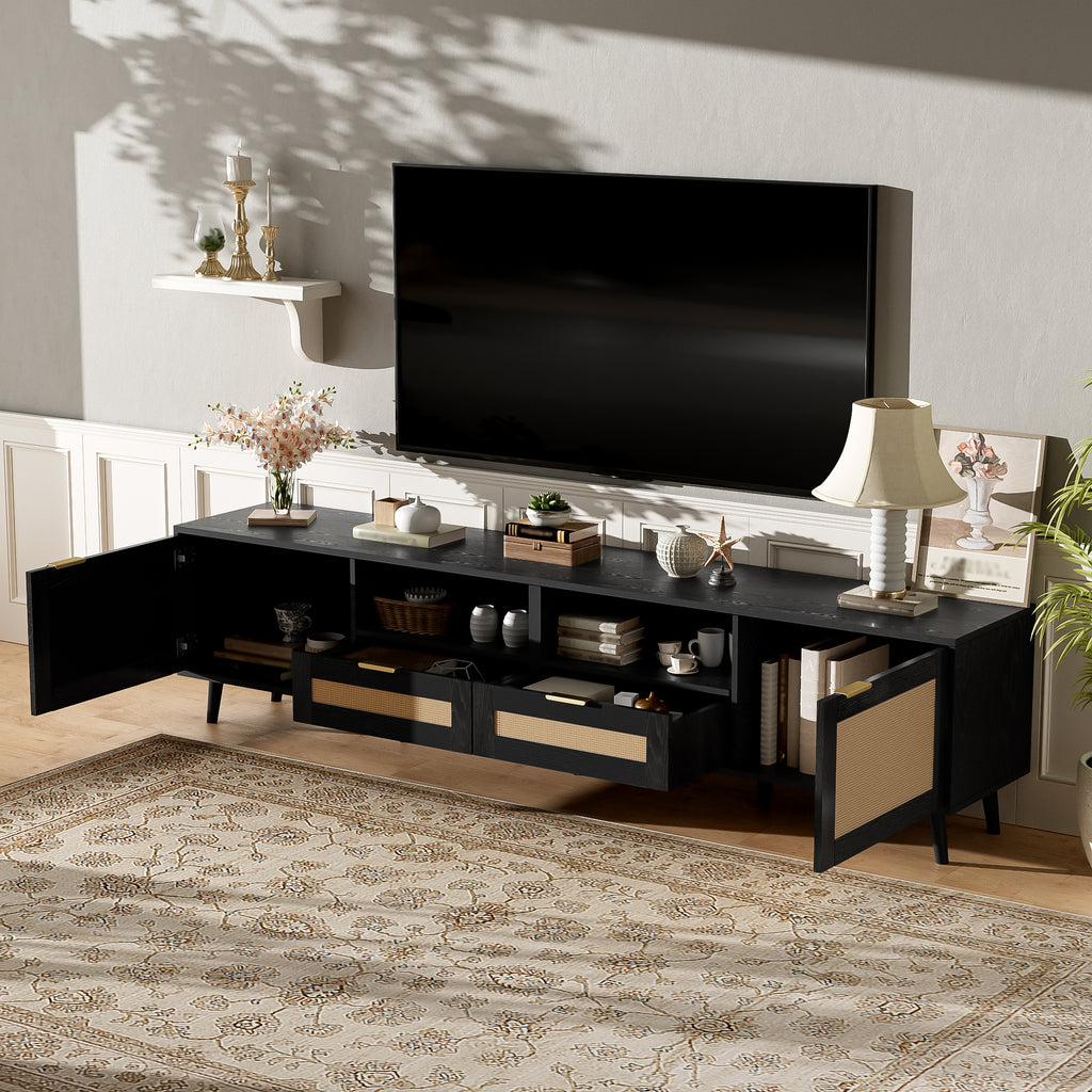 Rattan TV Stand for TVs up to 85''