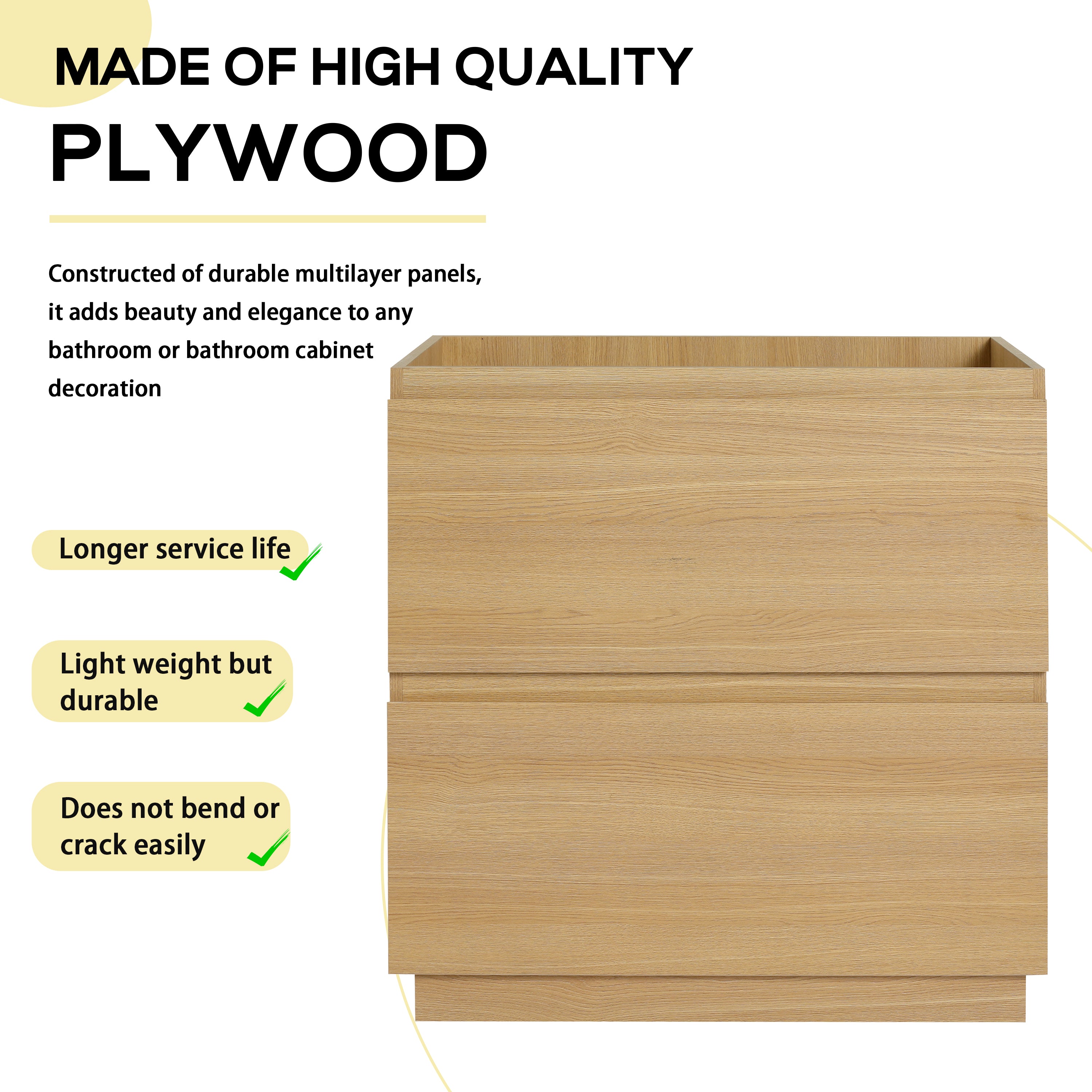 30" Modern Undermount Bathroom Sink Cabinet