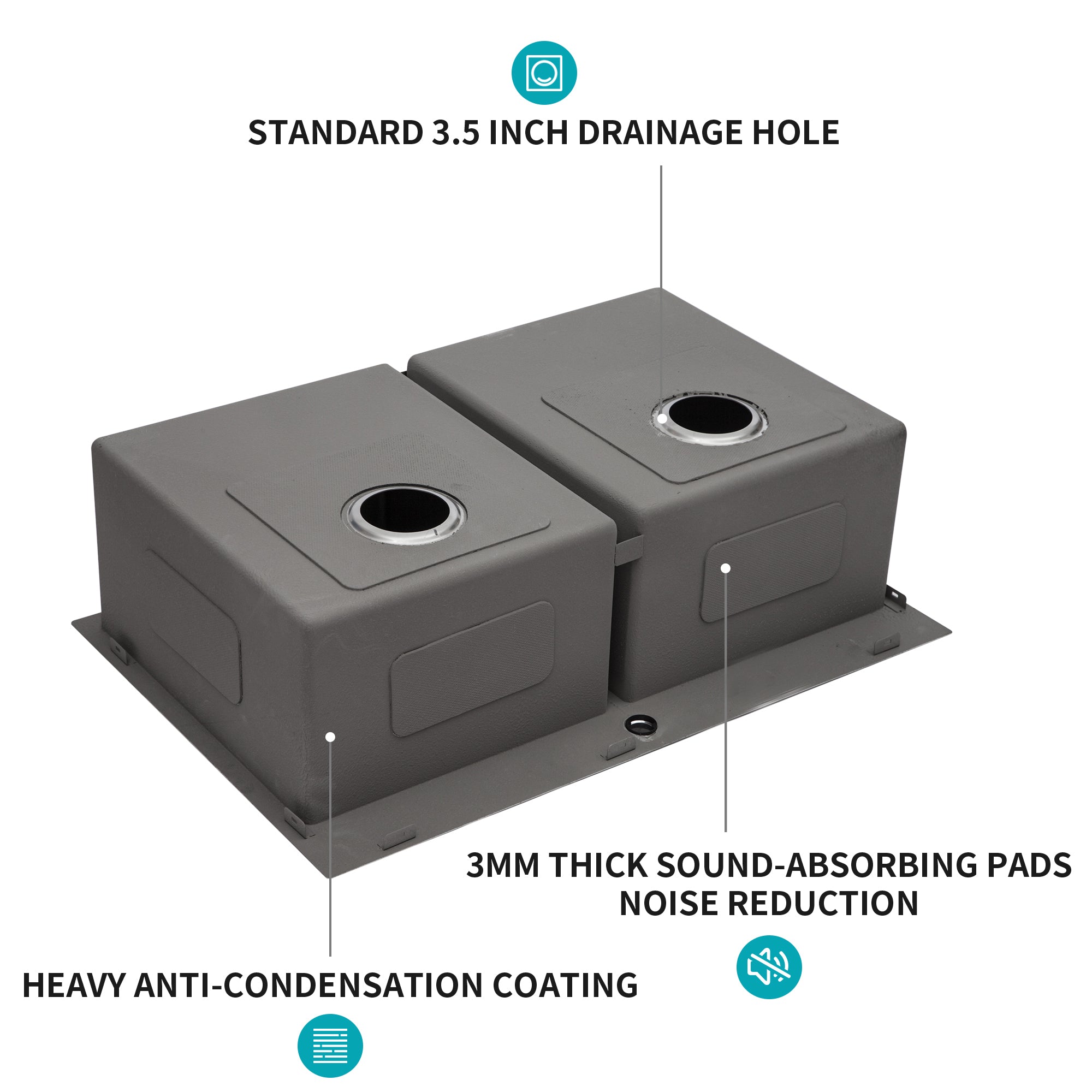 Double Bowl (50/50) Drop In Sink - Stainless Steel
