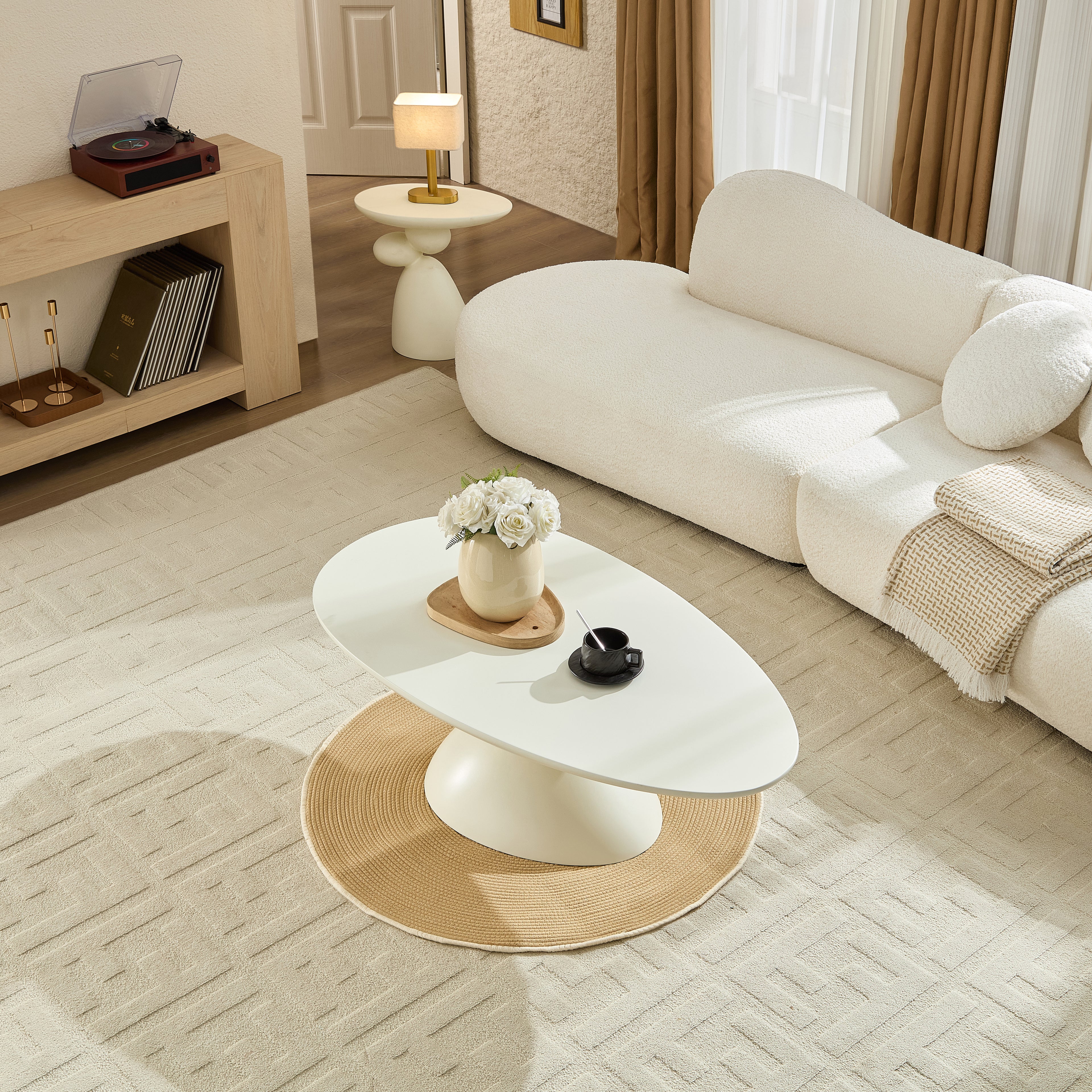 47.27" Lucky Stone-shaped Elliptical Coffee Table