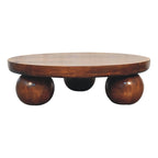 Solid Wood Central Ball Table, Chestnut