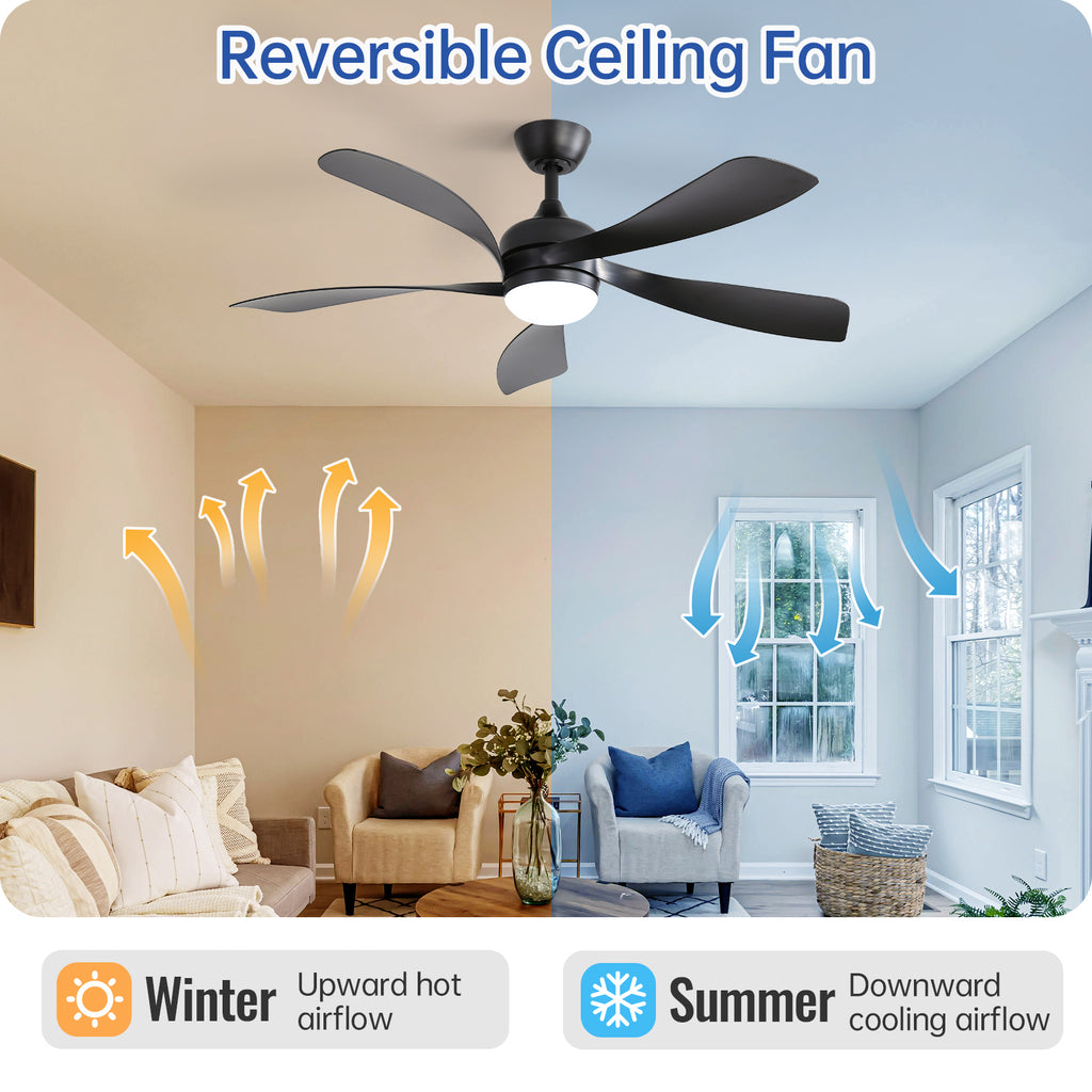 45 Inch Matte Ceiling Fan with LED Light