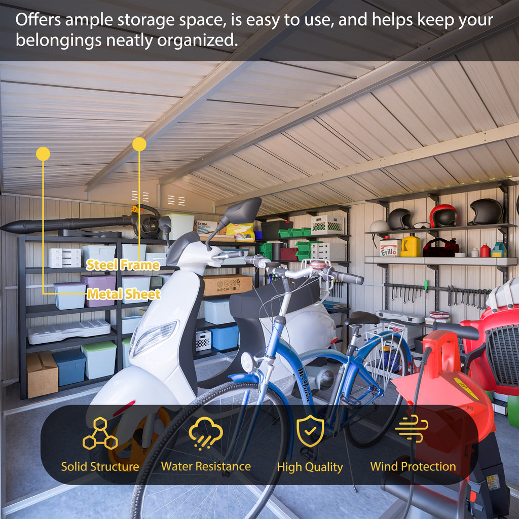 12x10 FT Outdoor Storage Shed Metal