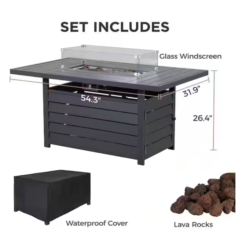 54.3” Outdoor Patio Fire Pit Table