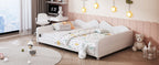 Full Size Upholstered Daybed in Sherpa Fabric