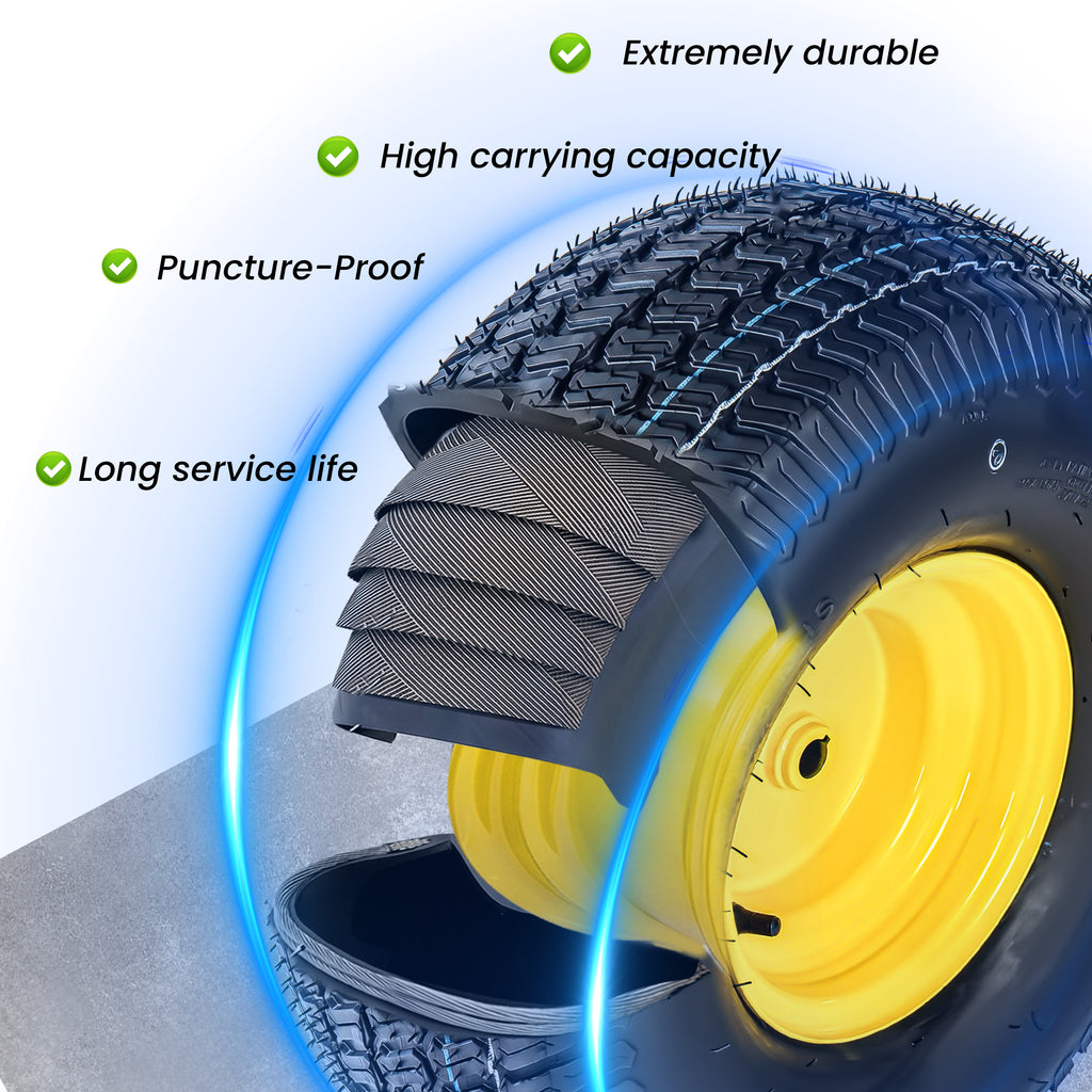 Set of 2 Lawn Mower Tires and Wheel Assembly