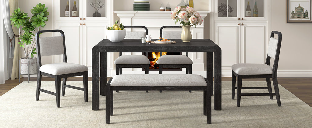 TREXM Vintage Extendable Dining Table Set for 4-6