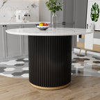 46 Inch Round Faux Marble Dining Table