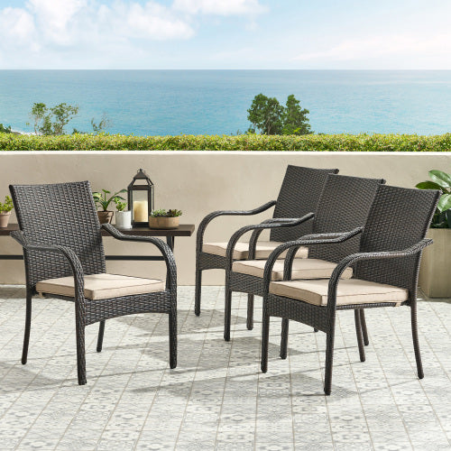 Outdoor Wicker Chairs, 4pcs
