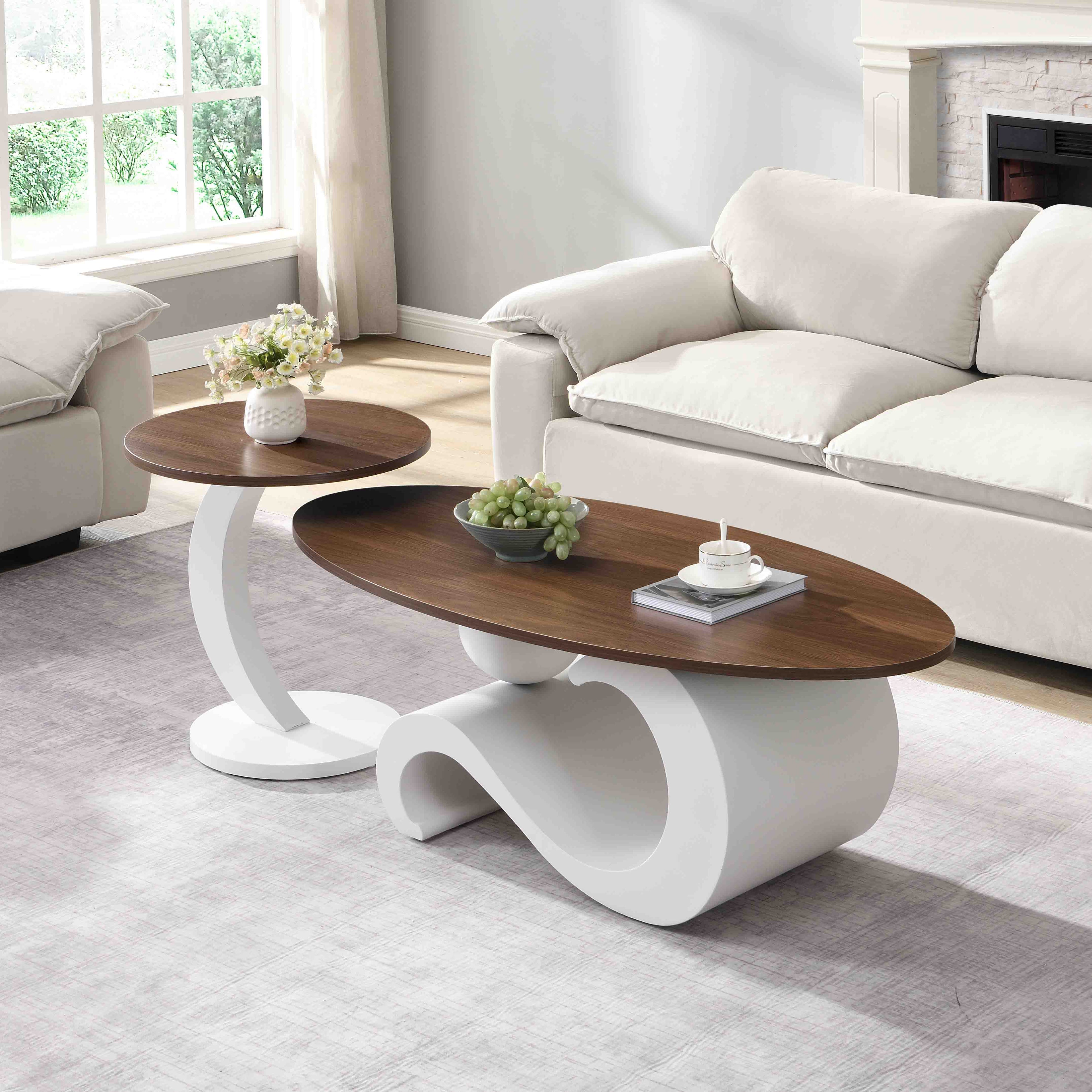 White Nesting Coffee Table Set of 2