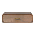 Solid Wood Sonoma T-Bar Wall-Mounted Nightstand, 1-Drawer